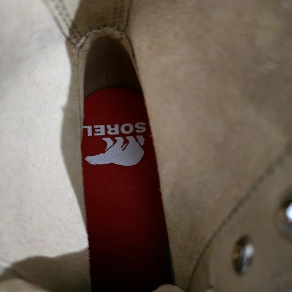 NEW Sorel Hi Line Ankle Boot Womens 7.5 Tan Leather Waterproof Hiking Lug Sole - Picture 10 of 13